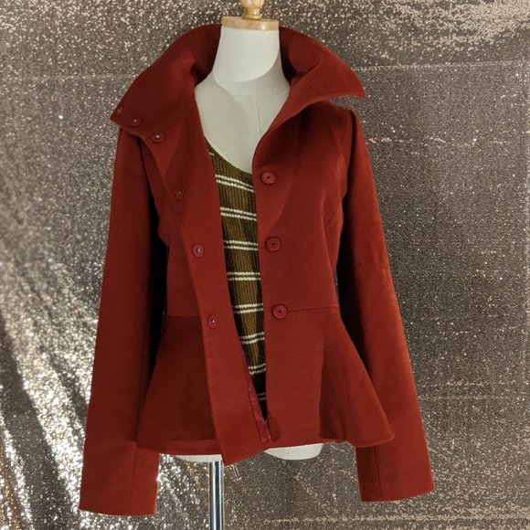 LAN JAENICKE 100% CASHMERE RED ORANGE JACKETS